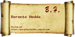 Berente Hedda névjegykártya